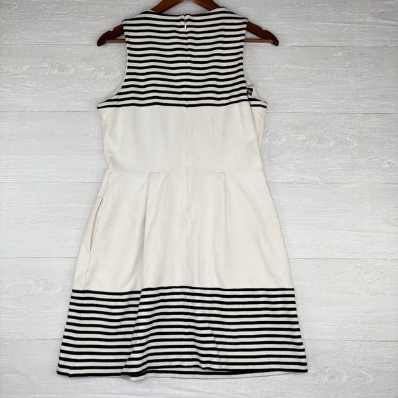 Madewell White and Navy Striped Sleeveless Dress Style# C3446 Size Medium - Picture 6 of 7